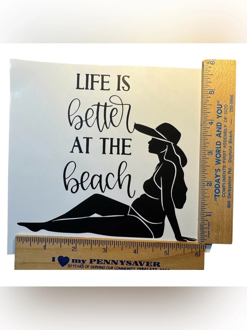 Life Is Better At The Beach Black Vinyl Car Window Laptop Decal Bumper Sticker